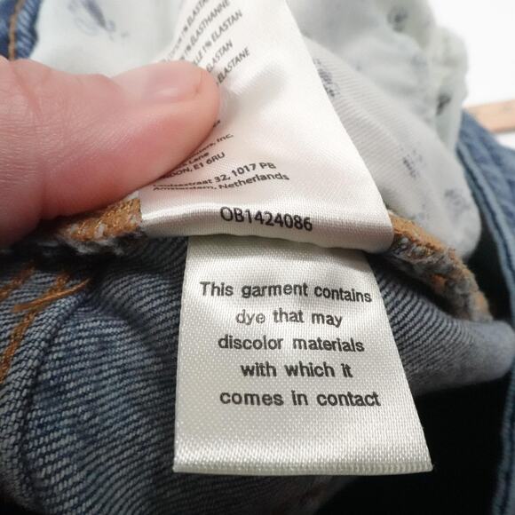 Pilcro Jeans Womens 31 Blue Flare Distressed Knee Stretch Denim Urban Outfitters - Picture 12 of 16